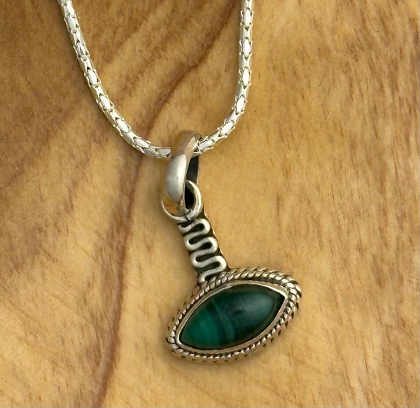 Sterling Silver Snake Eye & Crystal 18” Necklace
