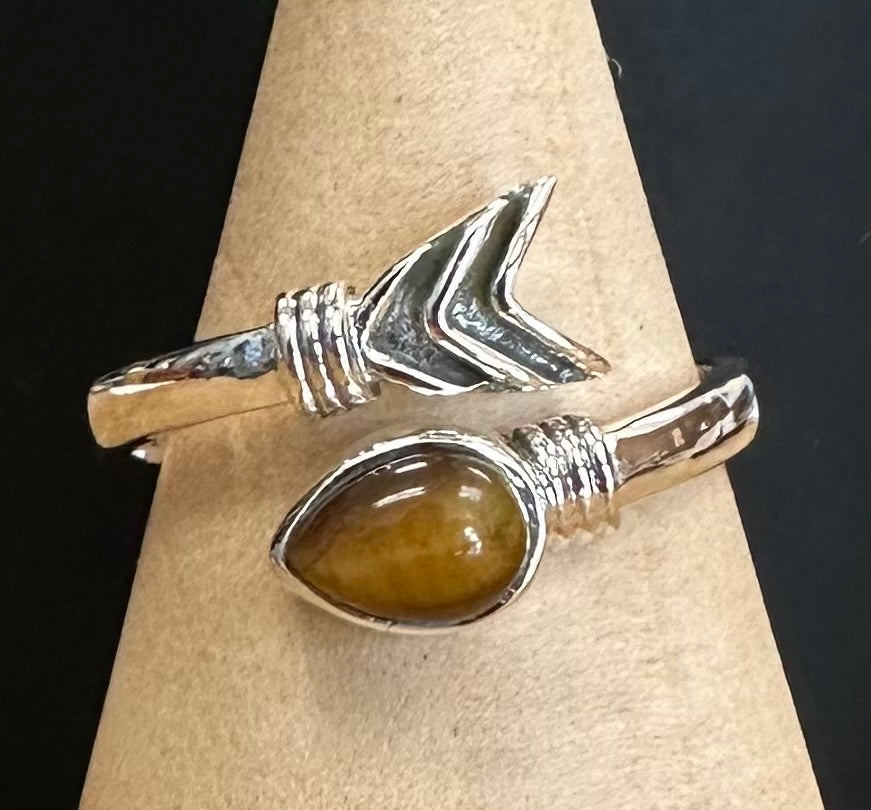 Ojo de tigre en plata de ley