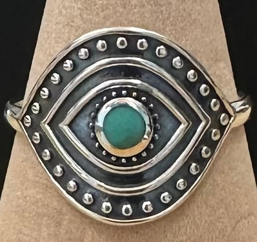 Anillo de plata de ley .925 con diseño de mal de ojo