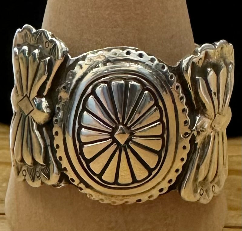 Darlene Noble Concho & Butterfly Sterling Silver Ring size 10 1/2-11