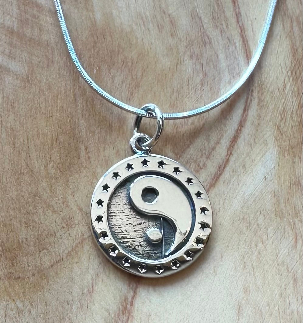 Yin yang Sterling Silver 18” Necklace