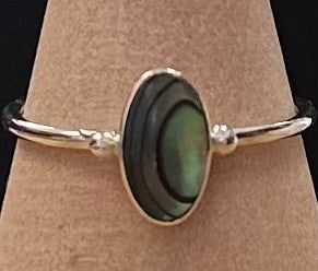 Abalone Dainty Oval Sterling Silver .925 Ring