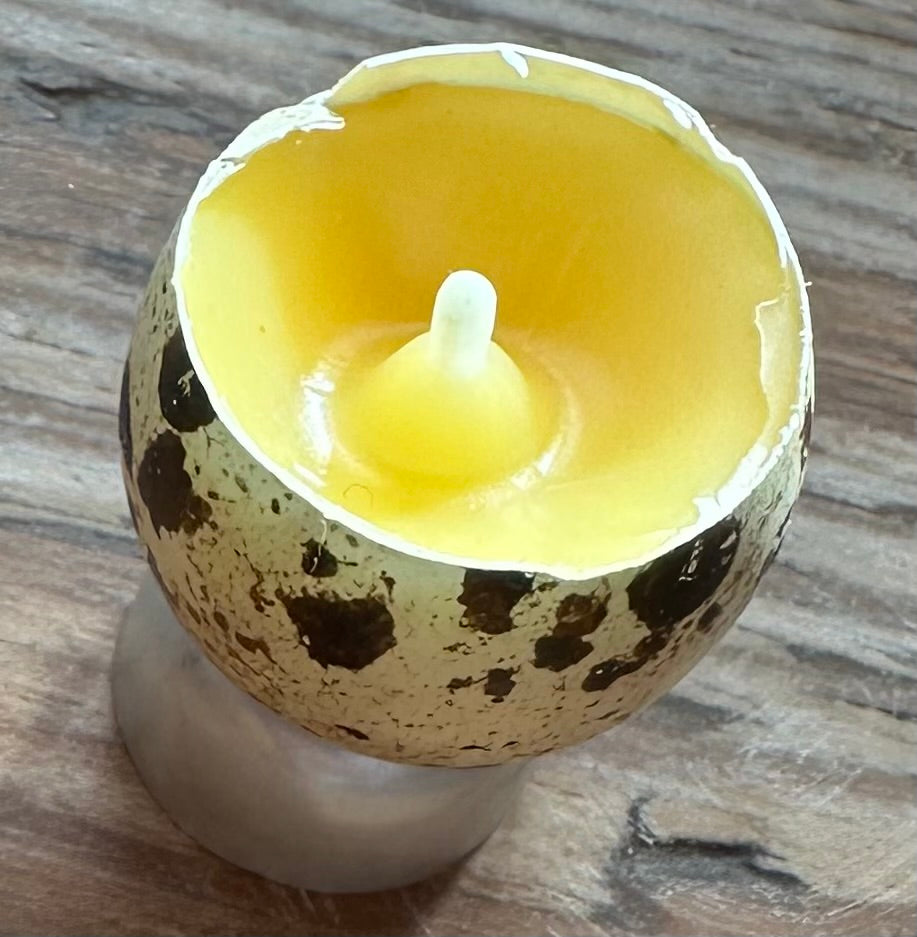 Velas de huevo de codorniz con soporte