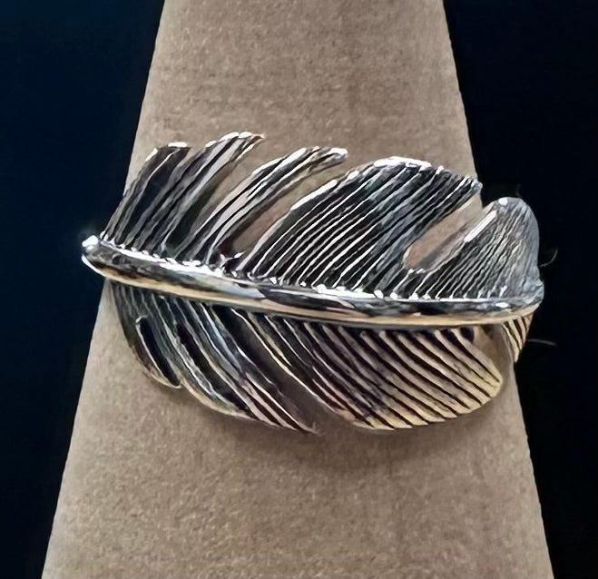 Anillo de plata de ley con forma de palma