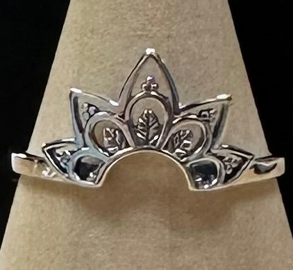 Anillo de plata de ley 925 con corona de loto