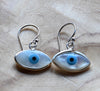 Sterling Silver .925 & Mother of Pearl Evil Eye Necklace & Earrings