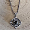 Evil Eye Sterling Silver 20” Oxidized Necklace