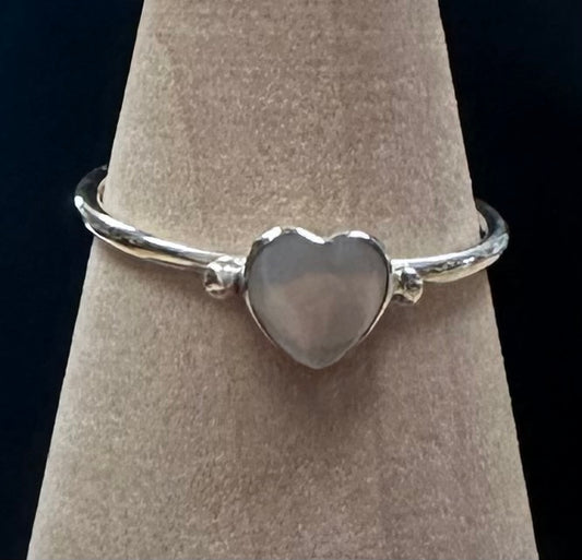 Heart Mother of Pearl Sterling Silver .925 Ring