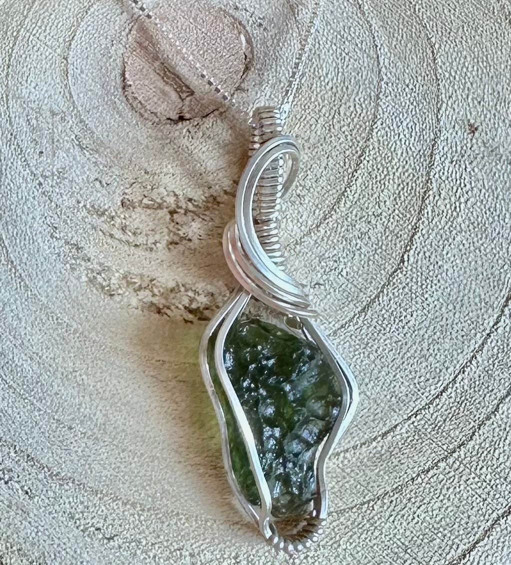 Moldavite & Sterling Silver