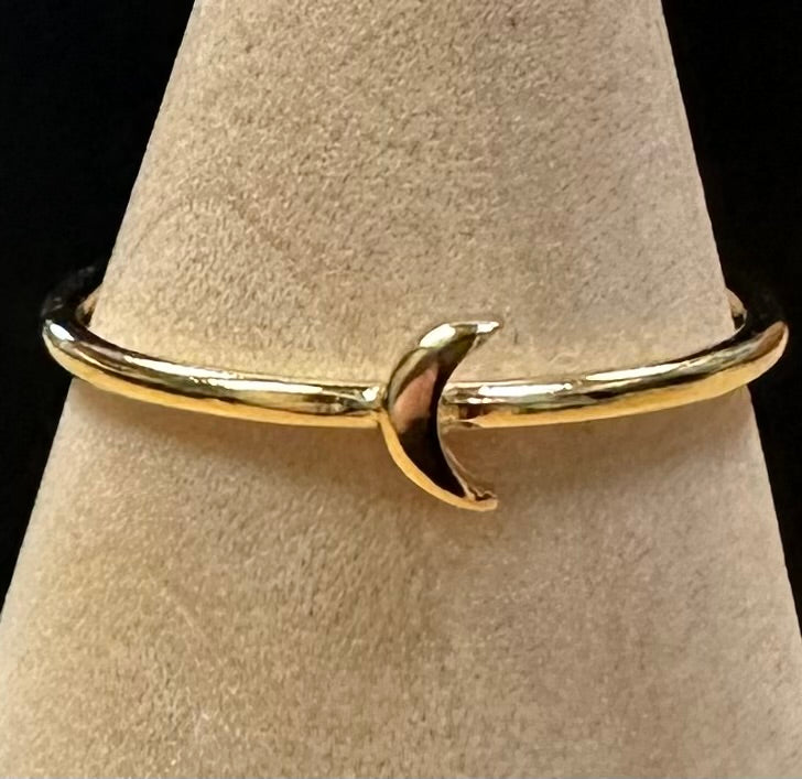 Moon Dainty 18k Gold Plated over Sterling Silver Ring