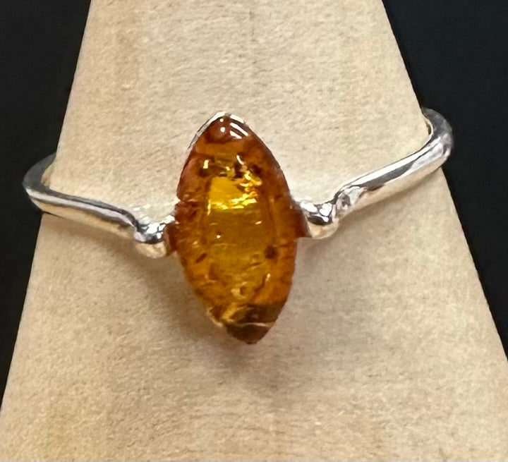 Baltic Amber & Sterling Silver Rings