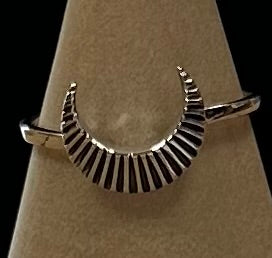 Moon Ridged Sterling Silver Ring