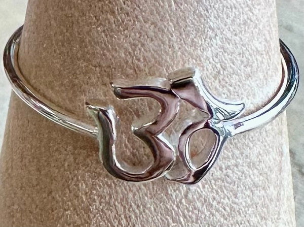 Om Symbol Sterling Silver Ring