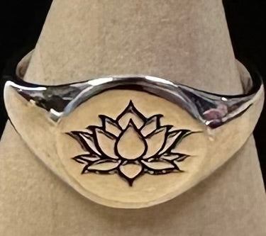 Lotus Stamped Sterling Silver .925 Ring