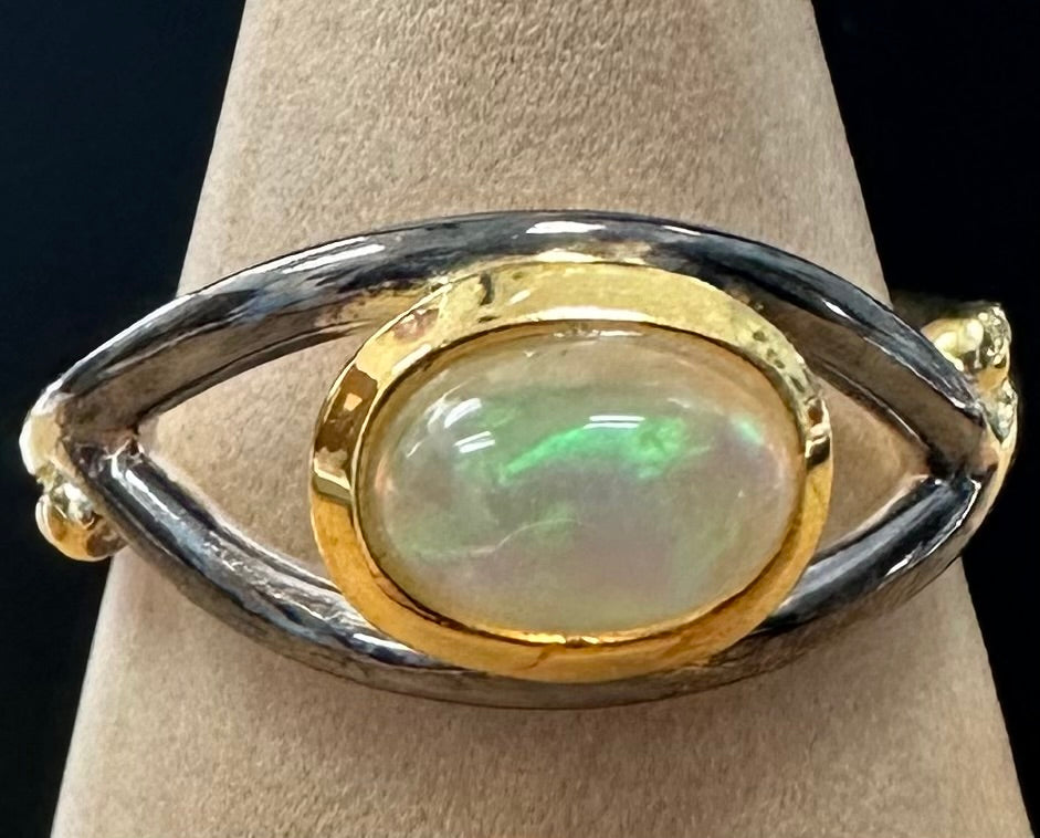 Ethiopian Opal Sterling Silver Ring