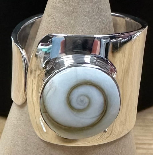 Eye of Shiva Bold Sterling Silver .925 Wide Band