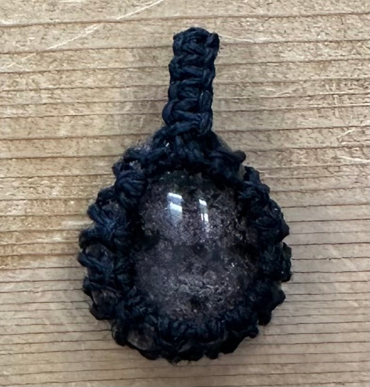 Hemp wrapped stone pendants