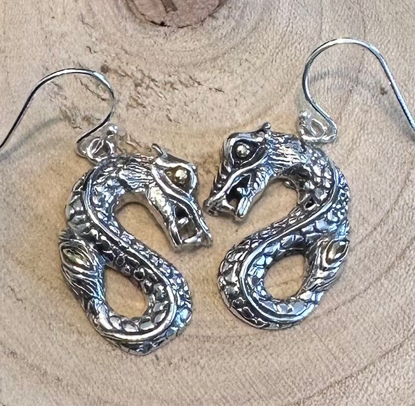 Sterling Silver .925 Dragon Earrings