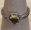Anillo de citrino y plata de ley