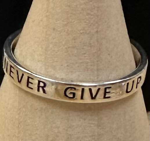 Never Give Up Sterling Silver .925 Band