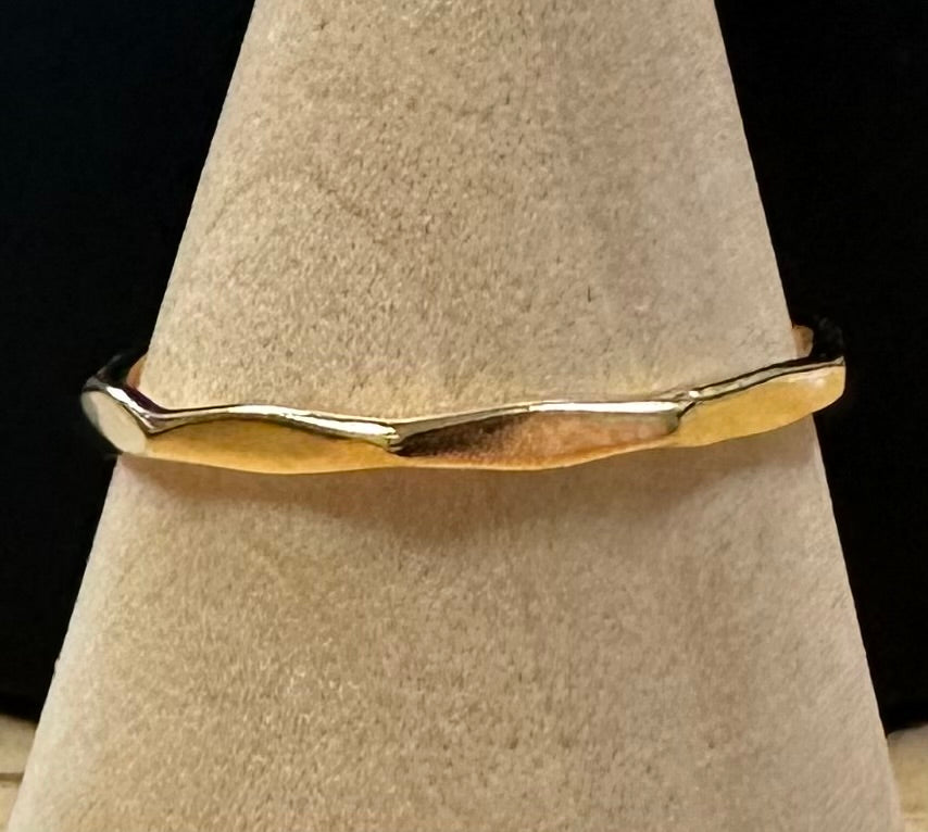 Faceted Dainty 18k Gold over Sterling Silver Ring