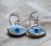 Sterling Silver .925 & Mother of Pearl Evil Eye Necklace & Earrings
