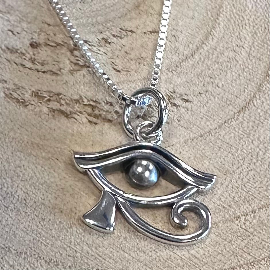 Eye of Ra Pendant & Sterling Silver 18” Necklace