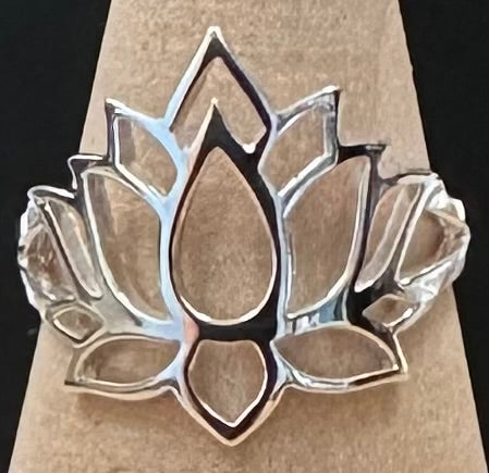 Lotus Cut Out Sterling Silver .925 Ring