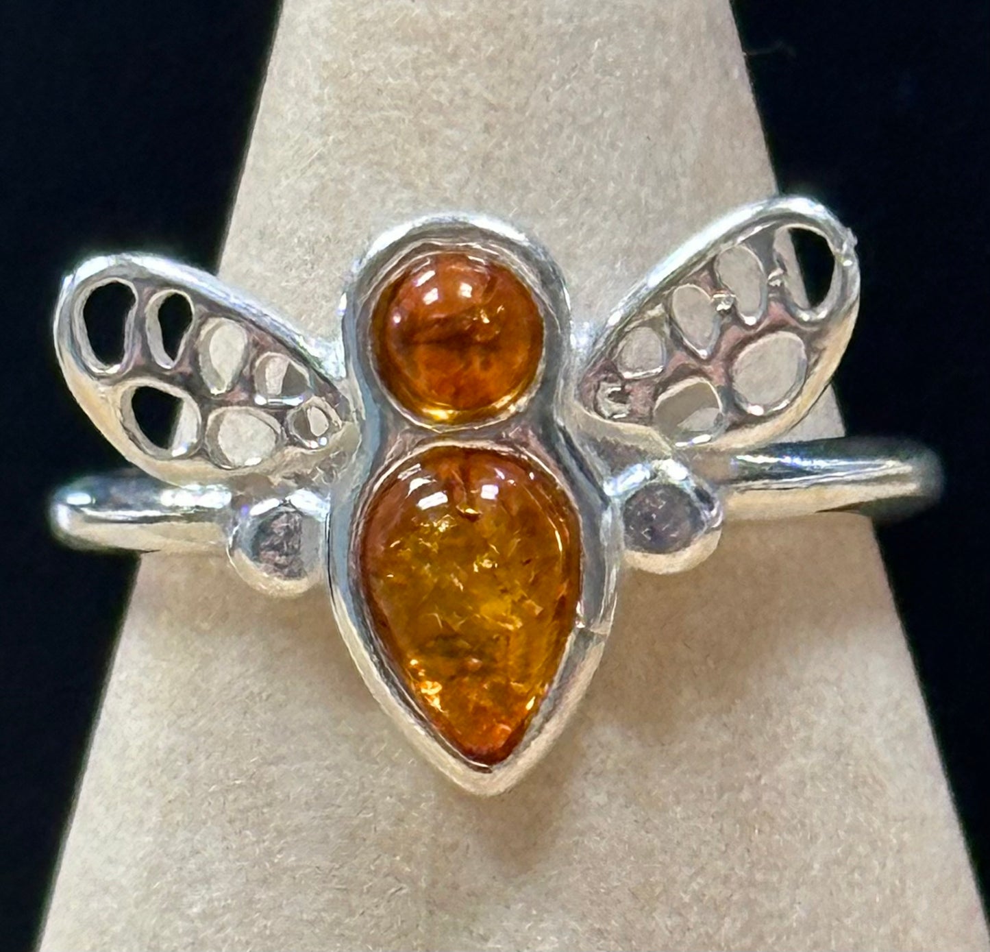 Baltic Amber & Sterling Silver Rings